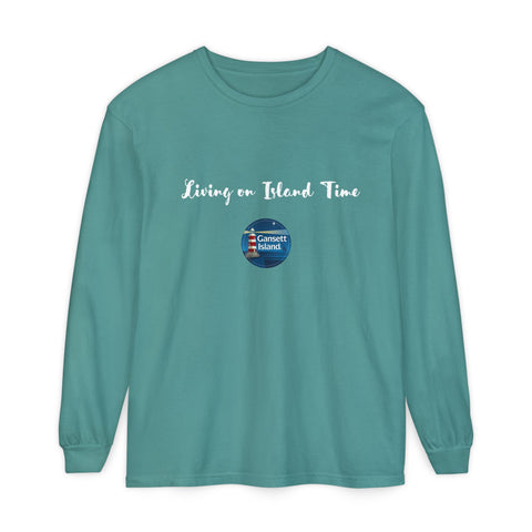 Living on Island Time Gansett Unisex Garment-dyed Long Sleeve T-Shirt
