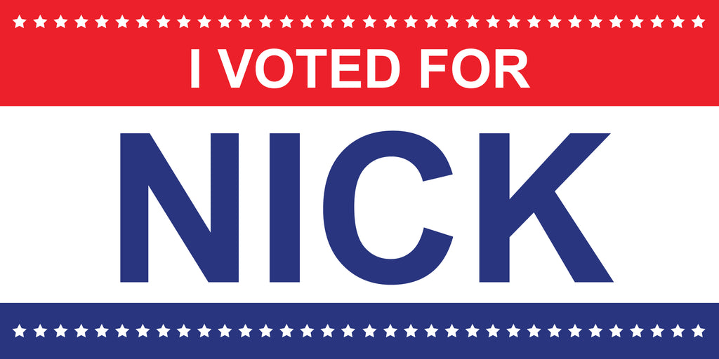 I Voted for Nick Sticker