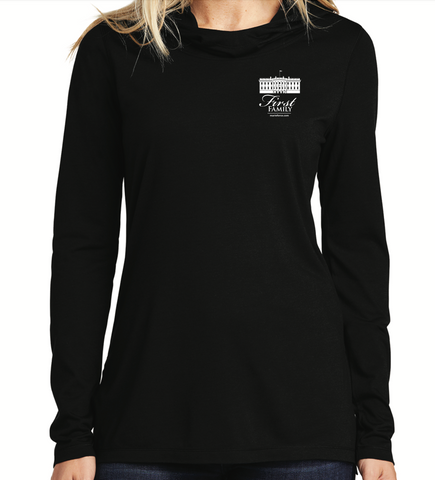 First Family Black Long Sleeve Hooded T-Shirt with Logo
